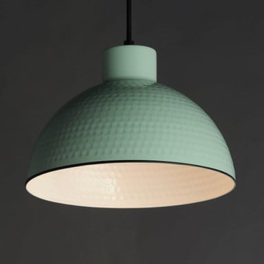 Maxim Lighting 35144GNNAB Rockport Pendant - Sage Green finish with white interior close-up view