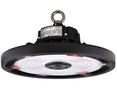 Keystone KT-RHLED240-14C-850-VDIM-P /G2 Compact Round High Bay, Wattage 240W, Lumens 3200 lm, Voltage 120V-277V, Color Temperature 5000K, Black