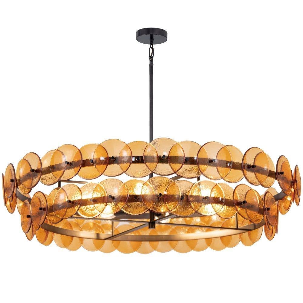 Maxim Lighting 21824AMGM Loren 8 Light 42 inch Amber Gunmetal Chandelier Ceiling Light