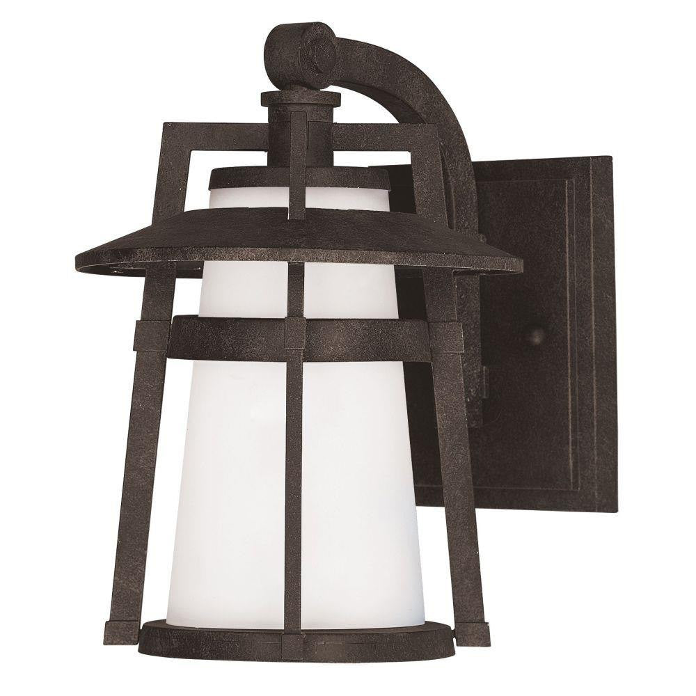 Maxim Lighting 3532SWAE Calistoga 1 Light Outdoor Wall Lantern in Adobe finish with Satin White glass - front view