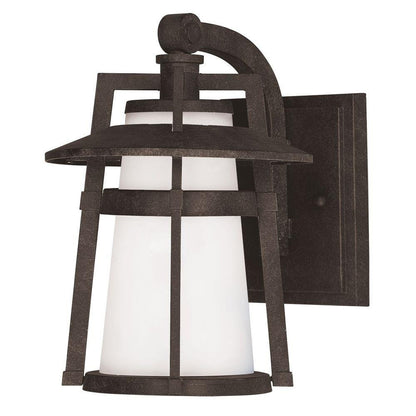 Maxim Lighting 3532SWAE Calistoga 1 Light Outdoor Wall Lantern in Adobe finish with Satin White glass - front view