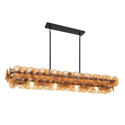 Maxim Lighting 21826TCGM Loren 5 Light 54 Inch Textured Clear Gunmetal Linear Chandelier Ceiling Light - Front Angle View