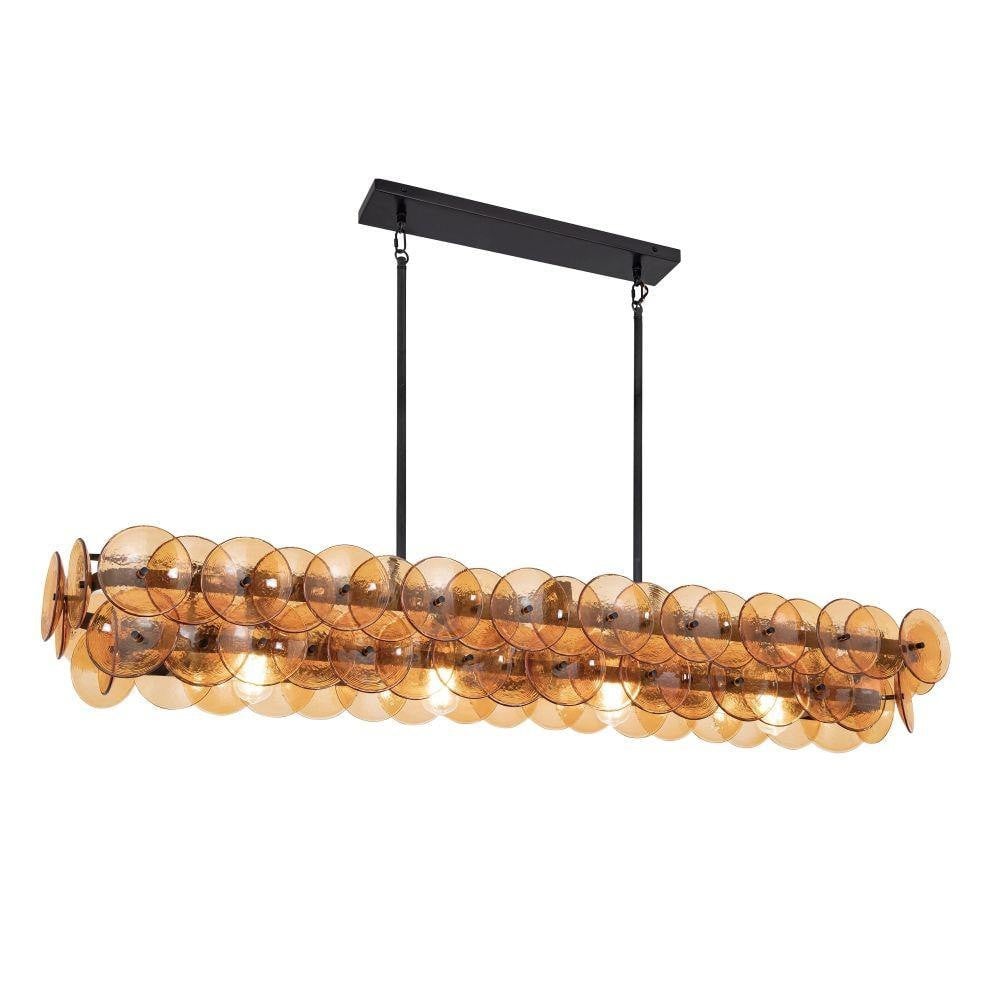 Maxim Lighting 21826TCWBR Loren 5 Light 54 inch Textured Clear Weathered Brass Linear Chandelier - angle view