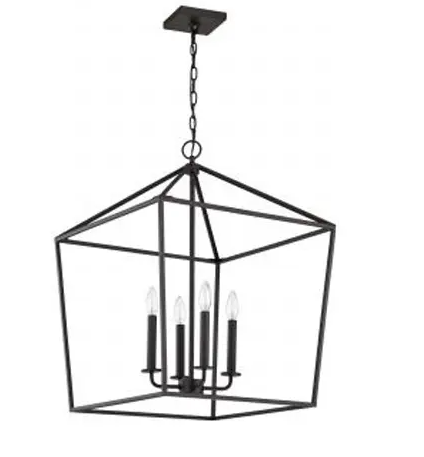 Nuvo 60-7941 Emma Small Pendant Fixture w/o Bulbs, 4-Light, Voltage 120V, Matte Black