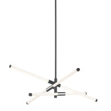 AFX Lighting RSKP30L30D1BK Rusnak 30 Inch LED Pendant In Black With White Acrylic Diffuser And Adjustable Arms