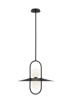 Eurofase Lighting 35898-016 Millbrook 20" Wide 2-Light Round LED Chandelier, Wattage 10W, Black Finish