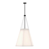 Alora Lighting PD545622MBWL Manila 3 Light 23 inch Pendant in Matte Black with White Linen Shade