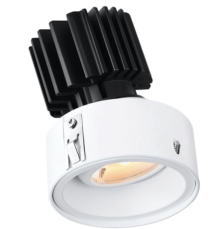 Lotus LED Lights L3G-RIF-WH Tangra 3" Gimbal Round Recessed Invisible Flangeless Trim, White Finish
