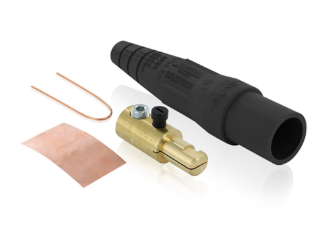 Leviton 16D23-UE 16 Series Taper Nose Cam-Type Male Plug, Contact & Insulator, Detachable, 2/0, 4/0 AWG, 400A Max, Type 3R When Mated, Black Finish