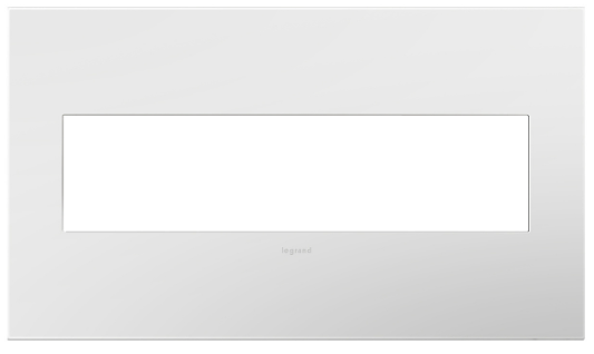 Legrand AWP4GPW4 Adorne 4-Gang Screwless Wall Plate with Microban, Matte White Finish