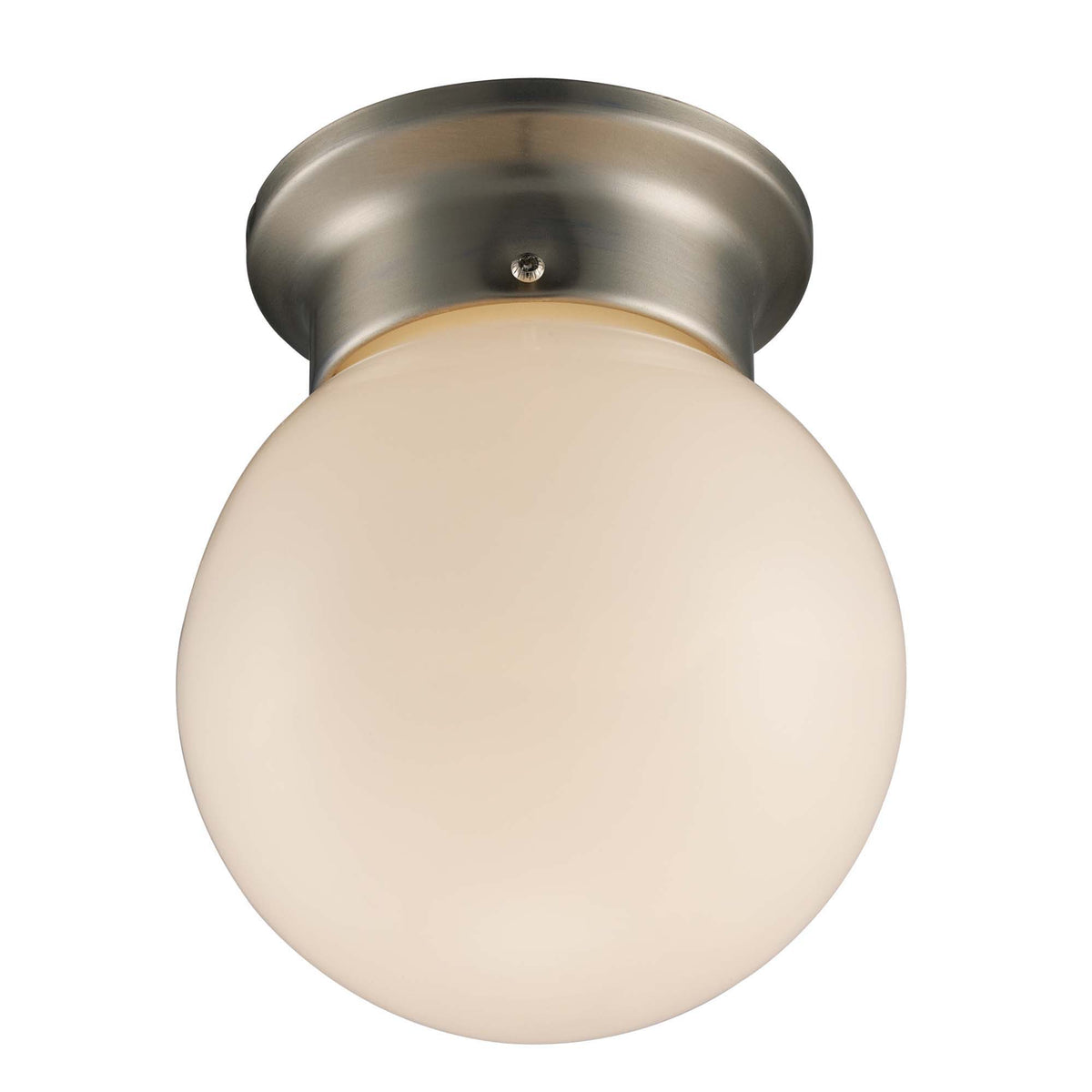 Trans Globe Lighting 3606 BN Dash 1 light brushed nickel flush mount ceiling light with opal globe
