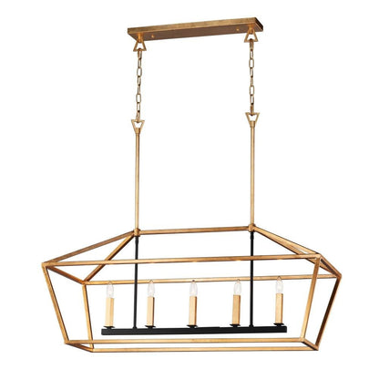Maxim Lighting 25157TXBPN Abode 5 Light Chandelier Textured Black Polished Nickel - Full View White Background