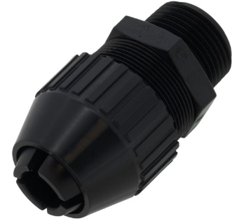 Leviton 2676 1" MNPT Black Nylon Liquid Tight Cord Straight Connector, .660" to .780" Cord Dia. Range