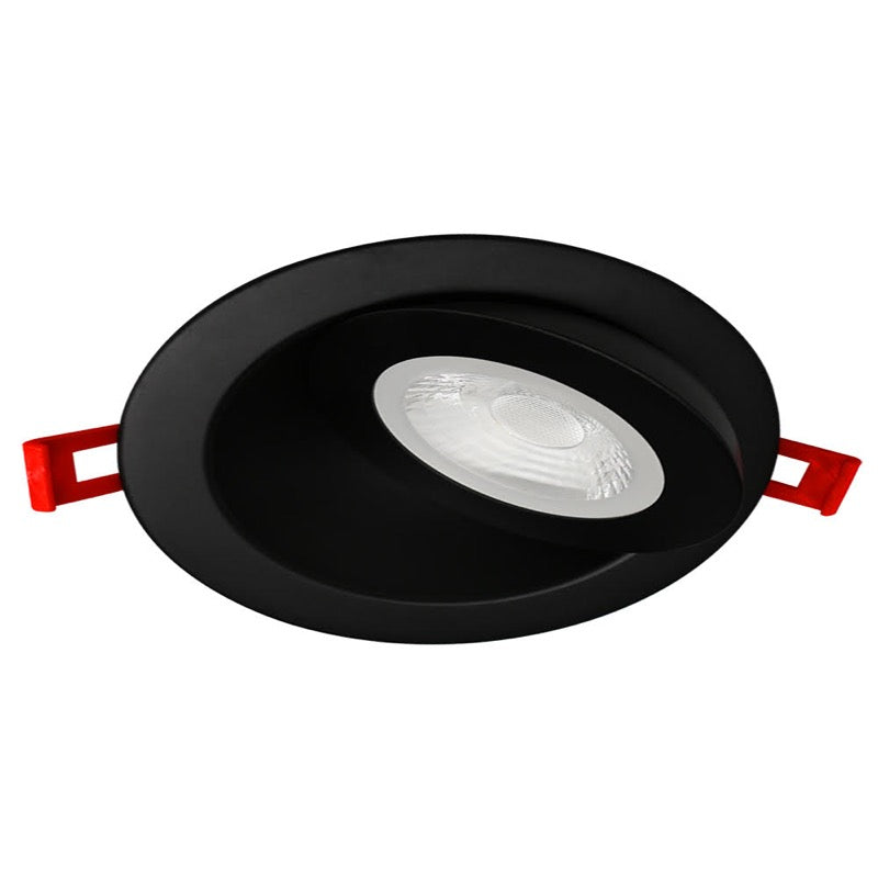 Lotus LED Lights LED-4-S9W-5CCT-FG-BK 4" Floating Gimbal LED Downlight - 9W - 27K / 3K / 35K / 4K / 5K - 855 Lumens - 120V - Black