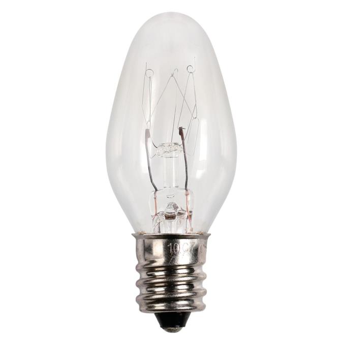 Westinghouse Lighting 3720700 clear C7 incandescent light bulb with E12 candelabra base