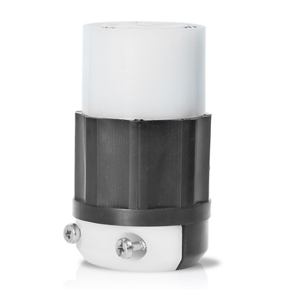 Leviton 3723 20 Amp, 347 Volt, NEMA L24-20R, 2P, 3W, Locking Connector, Industrial Grade, Grounding - BLACK-WHITE