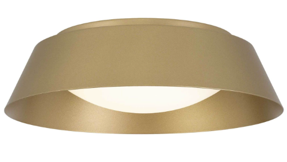 Alteck Lighting AFM0067-5CCT-W-PB Pez 15 inch LED Flush Mount with Etched White Opal Glass Finish, Painted Brass Finish, Multi-Color Temperature