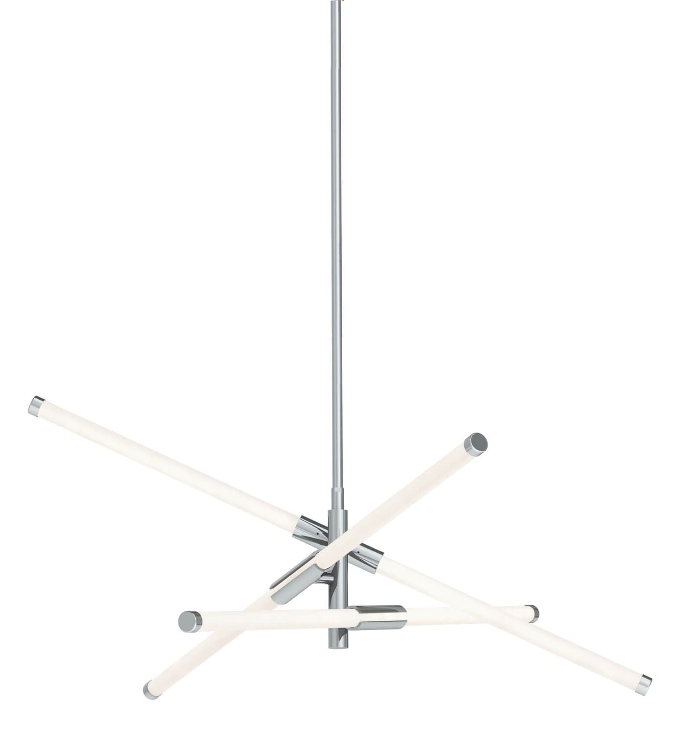 AFX Lighting RSKP30L30D1PC Rusnak 30 Inch LED Pendant In Polished Chrome With White Acrylic Diffuser And Adjustable Arms