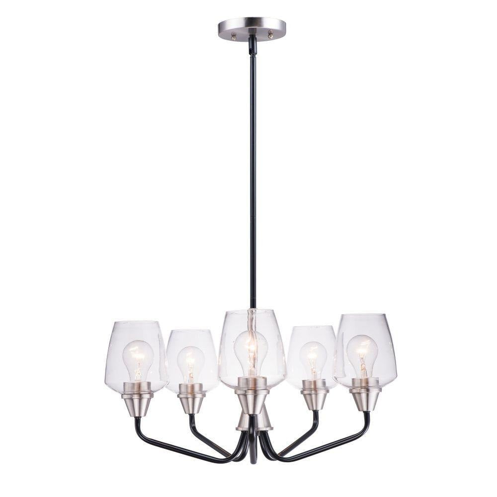 Maxim Lighting 26125CLBZAB Goblet 5 Light 23 Inch Bronze Antique Brass Chandelier Ceiling Light
