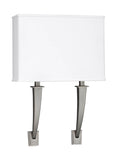 AFX Lighting SHS121814LAJUDSNLA Sheridan 18 Inch Tall LED Wall Sconce In Satin Nickel With White Linen Acrylic Shade