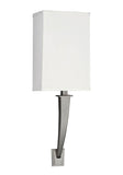 AFX Lighting SHS061807LAJUDSNLA Sheridan 19 Inch Tall LED Wall Sconce In Satin Nickel With White Linen Acrylic Shade