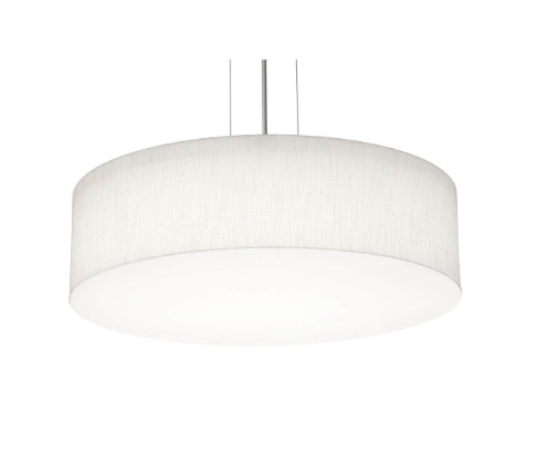 AFX Lighting ANP1932LAJUDSN-LW Anton 19 Inch LED Drum Pendant In Satin Nickel With Linen White Shade-White Bottom Acrylic Diffuser