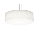 AFX Lighting ANP1932LAJUDSN-LW Anton 19 Inch LED Drum Pendant In Satin Nickel With Linen White Shade-White Bottom Acrylic Diffuser