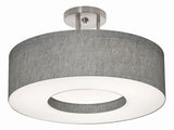 AFX Lighting MCF1524LAJUD-GYSF Montclair 15 Inch LED Drum Semi-Flush Mount In Satin Nickel With White Bottom Acrylic Diffuser