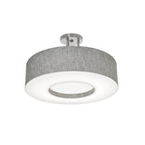 AFX Lighting MCF1932LAJUD-GYSF Montclair 19 Inch CCT LED Semi-Flush Mount In Satin Nickel With Grey Shade-White Bottom Acrylic Diffuser