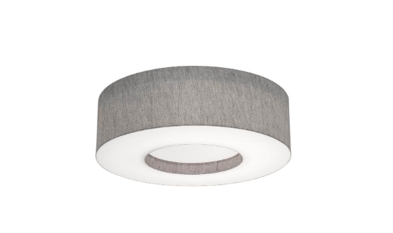 AFX Lighting MCF1524LAJUD-GY-MSBB Montclair 15 Inch CCT LED Flush Mount In Grey With White Bottom Acrylic Diffuser, Motion Sensor and Battery Backup
