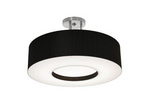 AFX Lighting MCF1932LAJUD-BKSF Montclair 19 Inch CCT LED Semi-Flush Mount In Satin Nickel With Black Shade-White Bottom Acrylic Diffuser