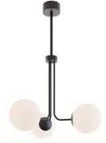 AFX Lighting METP27L30D1BK Metropolitan 27 Inch LED Pendant In Black With White Glass Globe Diffusers