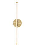 AFX Lighting RSKS0524L30D1SB Rusnak 24 Inch Tall LED Wall Sconce In Satin Brass With White Acrylic Diffuser