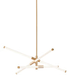 AFX Lighting RSKP30L30D1SB Rusnak 30 Inch LED Pendant In Satin Brass With White Acrylic Diffuser And Adjustable Arms