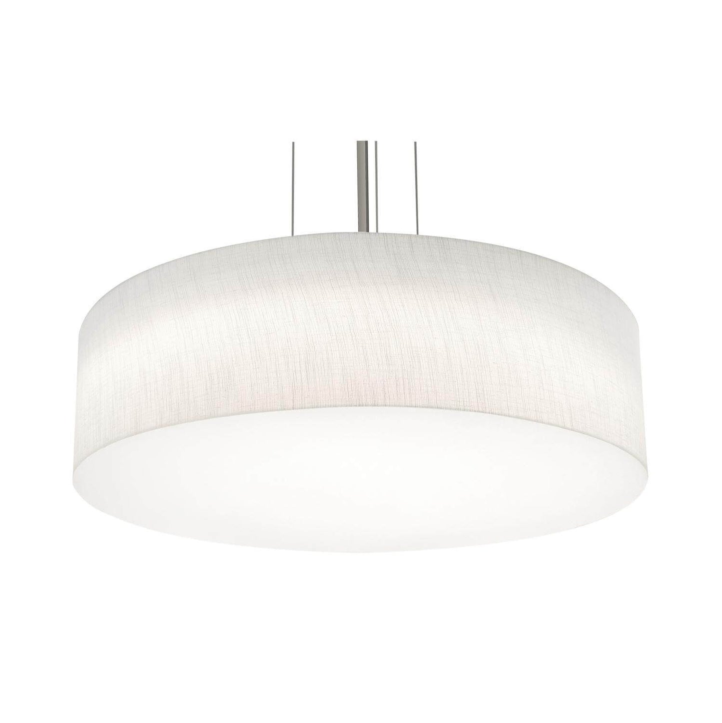 AFX Lighting ANP2432L5AJUDBK-LW Anton 24 Inch LED Drum Pendant In Black With Linen White Shade-White Bottom Acrylic Diffuser