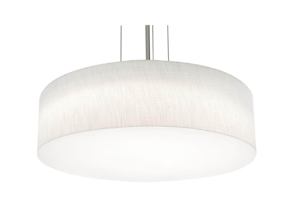 AFX Lighting ANP2432MBBK-LW Anton 3 Light 24 Inch Drum Pendant In Black With Linen White Shade-White Bottom Acrylic Diffuser