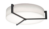 AFX Lighting APF2432MBES-LW Apex 3 Light 27 Inch Flush Mount In Espresso With Linen White Shade-White Bottom Acrylic Diffuser