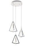 AFX Lighting GNAP15L30D1SNRND3 Gianna 28 Inch LED Multi-Port Pendant In Satin Nickel With White Acrylic Diffuser