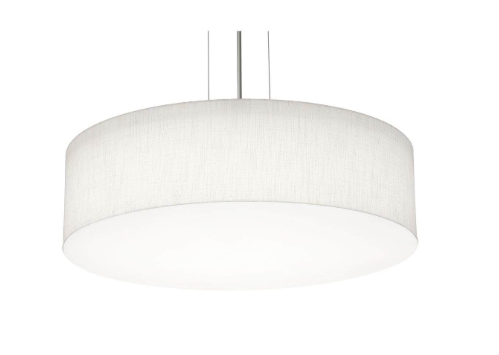 AFX Lighting ANP1932MBBK-LW Anton 3 Light 19 Inch Drum Pendant In Black With Linen White Shade-White Bottom Acrylic Diffuser
