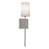 AFX Lighting ROSS0420CBSN Rose 1 Light 20 Inch Tall Wall Sconce In Satin Nickel With White Linen Shade