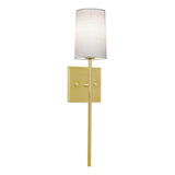 AFX Lighting ROSS0420CBSB Rose 1 Light 20 Inch Tall Wall Sconce In Satin Brass With White Linen Shade