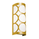 AFX Lighting LAKS0513LAJUDGD Lake 12 Inch Tall CCT LED Wall Sconce In Gold With White Acrylic Diffuser