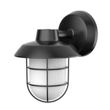 AFX Lighting ODEW0709LAJENBK Odell 9 Inch Tall CCT LED Outdoor Wall Light In Black With White Polycarbonate Diffuser