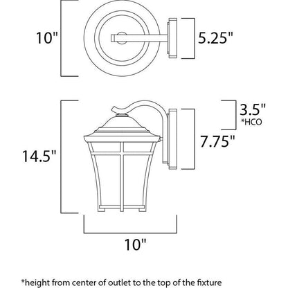 Maxim Lighting 3804LACO Balboa DC Outdoor Wall Lantern Dimensions Diagram