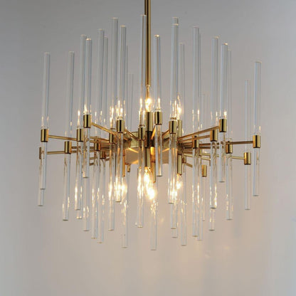 Maxim Lighting 38405CLHR Divine 8 Light Heritage Brass Chandelier Illuminated with Glass Rods
