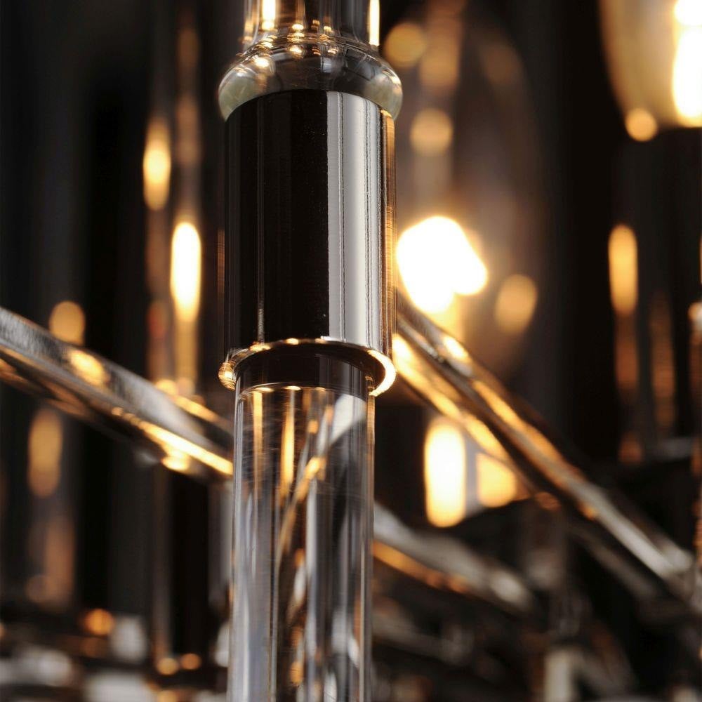 Maxim Lighting 38405CLPN Divine Chandelier - Close-Up of Glass Rod and Metal Connector Detail