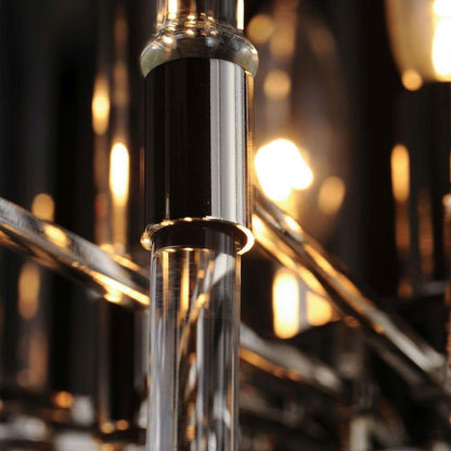 Maxim Lighting 38405CLPN Divine Chandelier - Close-Up of Glass Rod and Metal Connector Detail