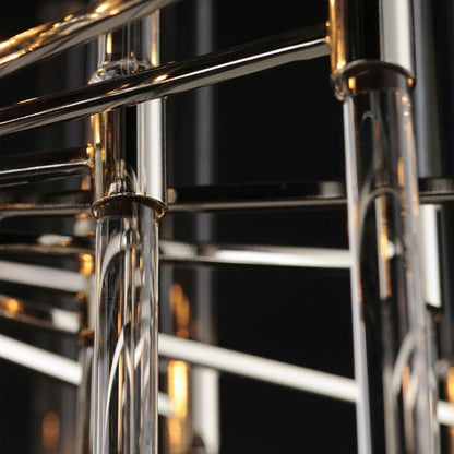 Maxim Lighting 38405CLPN Divine Chandelier - Close-Up of Polished Nickel Metal Frame and Glass Rods