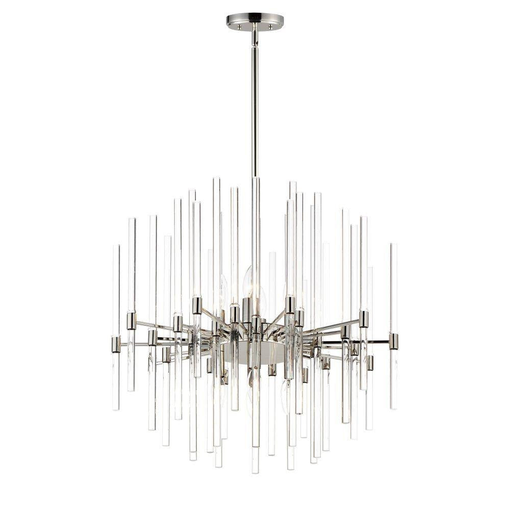 Maxim Lighting 38405CLPN Divine 8 Light 23 Inch Polished Nickel Chandelier Ceiling Light