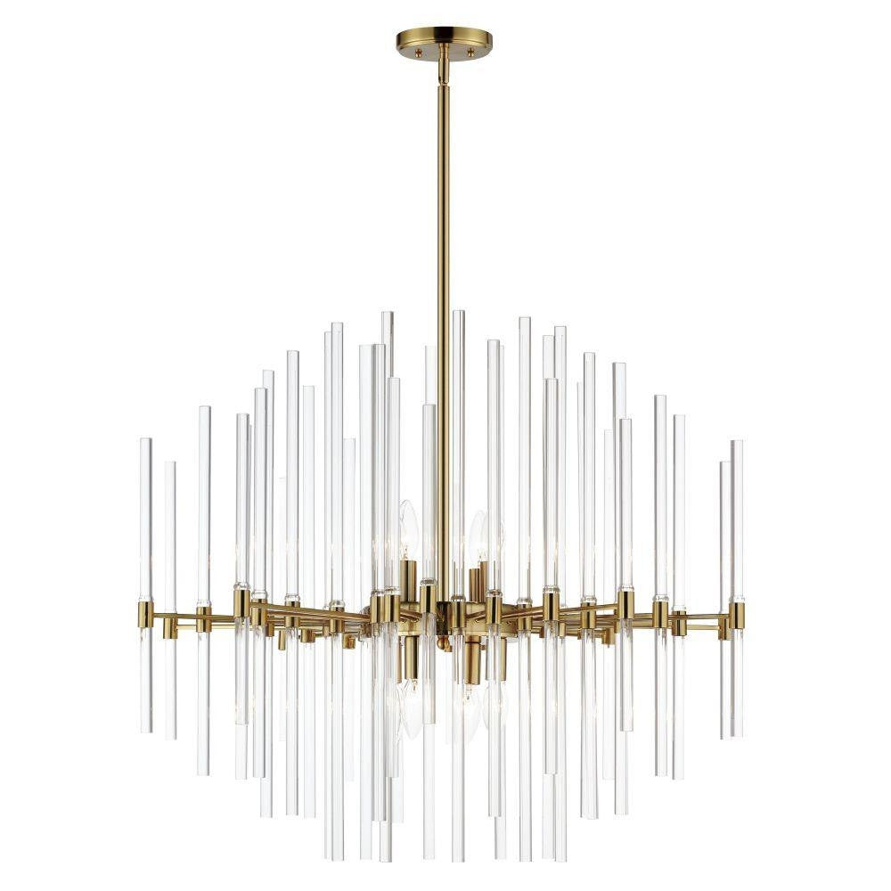 Maxim Lighting 38406CLHR Divine 8 Light Heritage Brass Pendant Ceiling Light on white background
